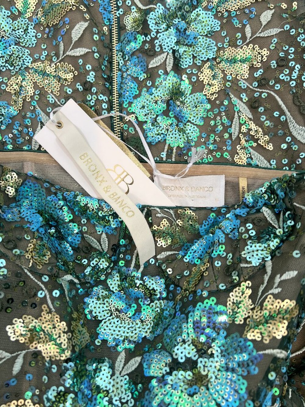 Bronx & Banco Dahlia Maxi Dress Teal US 6 / Medium New $880 - Picture 6 of 6